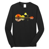 Disc Golf Sunset Guitar Guitarist Player Golfing Golfer Gift Long Sleeve Shirt