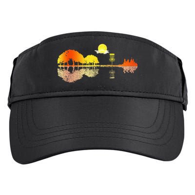 Disc Golf Sunset Guitar Guitarist Player Golfing Golfer Gift Adult Drive Performance Visor
