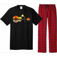 Disc Golf Sunset Guitar Guitarist Player Golfing Golfer Gift Pajama Set