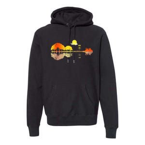 Disc Golf Sunset Guitar Guitarist Player Golfing Golfer Gift Premium Hoodie