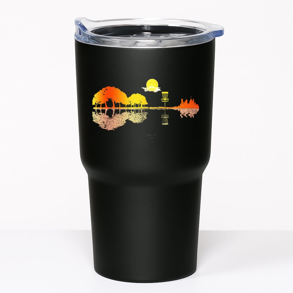 Disc Golf Sunset Guitar Guitarist Player Golfing Golfer Gift Tumbler