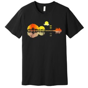 Disc Golf Sunset Guitar Guitarist Player Golfing Golfer Gift Premium T-Shirt