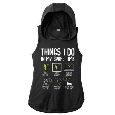 Disc Golf Spare Time Frisbee Enthusiast Ladies PosiCharge Tri-Blend Wicking Draft Hoodie Tank