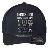 Disc Golf Spare Time Frisbee Enthusiast Flexfit Unipanel Trucker Cap