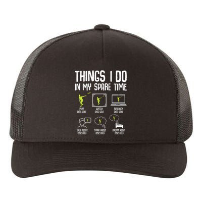 Disc Golf Spare Time Frisbee Enthusiast Yupoong Adult 5-Panel Trucker Hat