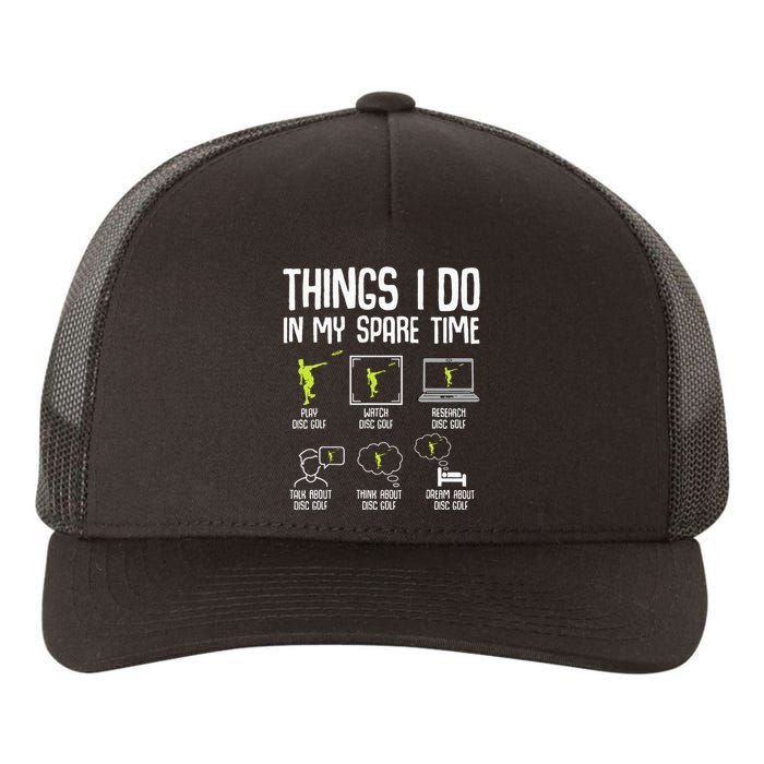 Disc Golf Spare Time Frisbee Enthusiast Yupoong Adult 5-Panel Trucker Hat