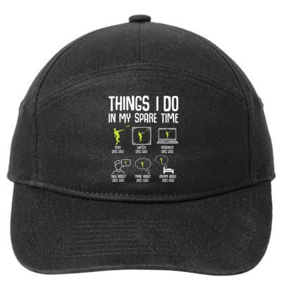 Disc Golf Spare Time Frisbee Enthusiast 7-Panel Snapback Hat