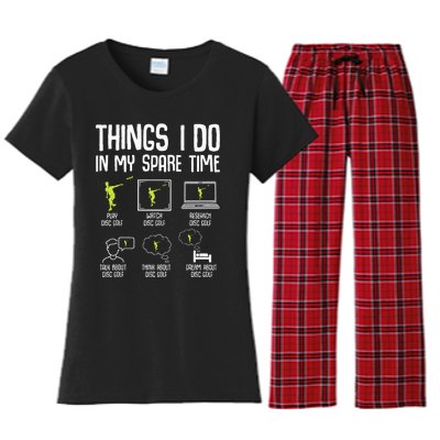 Disc Golf Spare Time Frisbee Enthusiast Women's Flannel Pajama Set