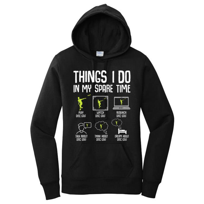 Disc Golf Spare Time Frisbee Enthusiast Women's Pullover Hoodie