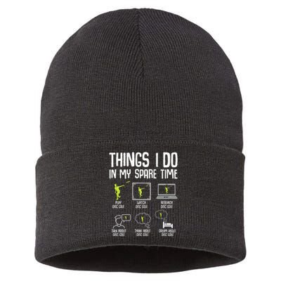 Disc Golf Spare Time Frisbee Enthusiast Sustainable Knit Beanie