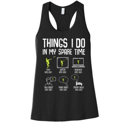 Disc Golf Spare Time Frisbee Enthusiast Women's Racerback Tank