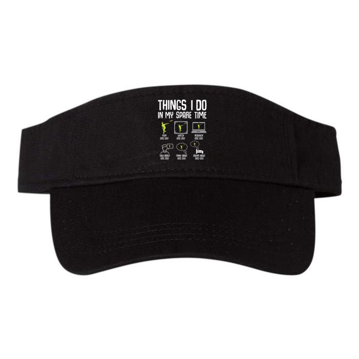 Disc Golf Spare Time Frisbee Enthusiast Valucap Bio-Washed Visor