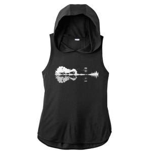 Disc Golf Sunset Guitar Guitarist Player Golfing Golfer Gift Ladies PosiCharge Tri-Blend Wicking Draft Hoodie Tank