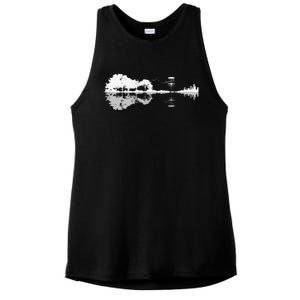 Disc Golf Sunset Guitar Guitarist Player Golfing Golfer Gift Ladies PosiCharge Tri-Blend Wicking Tank