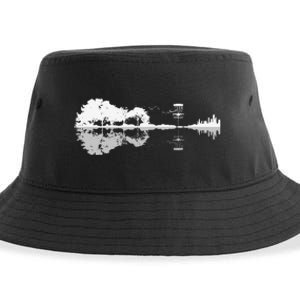 Disc Golf Sunset Guitar Guitarist Player Golfing Golfer Gift Sustainable Bucket Hat