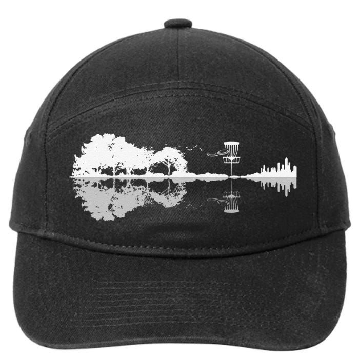 Disc Golf Sunset Guitar Guitarist Player Golfing Golfer Gift 7-Panel Snapback Hat