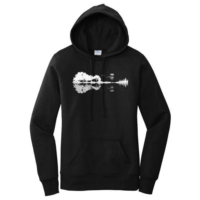 Disc Golf Sunset Guitar Guitarist Player Golfing Golfer Gift Women's Pullover Hoodie