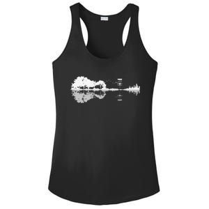 Disc Golf Sunset Guitar Guitarist Player Golfing Golfer Gift Ladies PosiCharge Competitor Racerback Tank