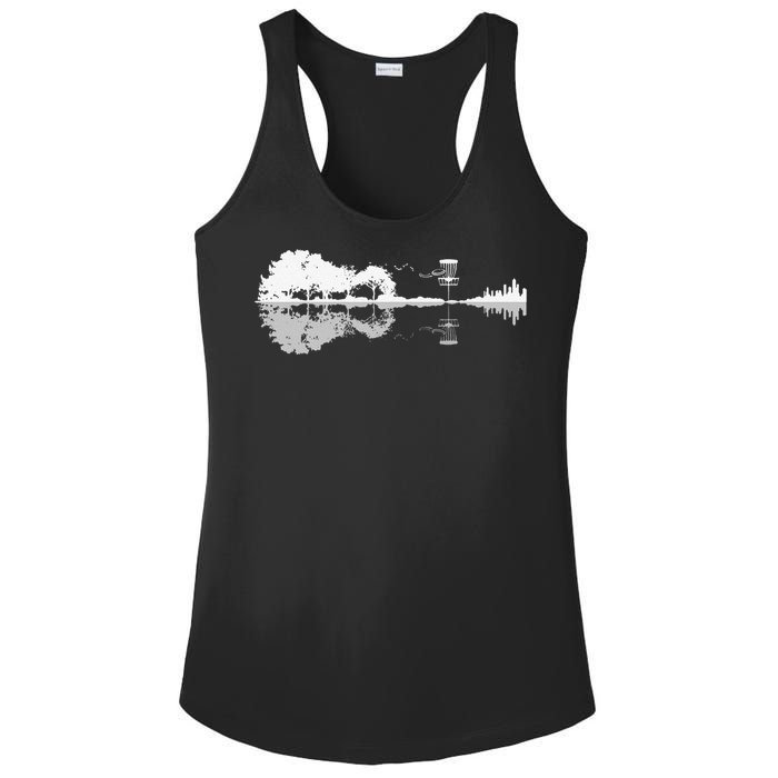 Disc Golf Sunset Guitar Guitarist Player Golfing Golfer Gift Ladies PosiCharge Competitor Racerback Tank