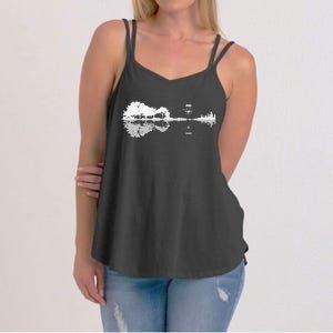 Disc Golf Sunset Guitar Guitarist Player Golfing Golfer Gift Women's Strappy Tank