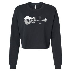 Disc Golf Sunset Guitar Guitarist Player Golfing Golfer Gift Cropped Pullover Crew