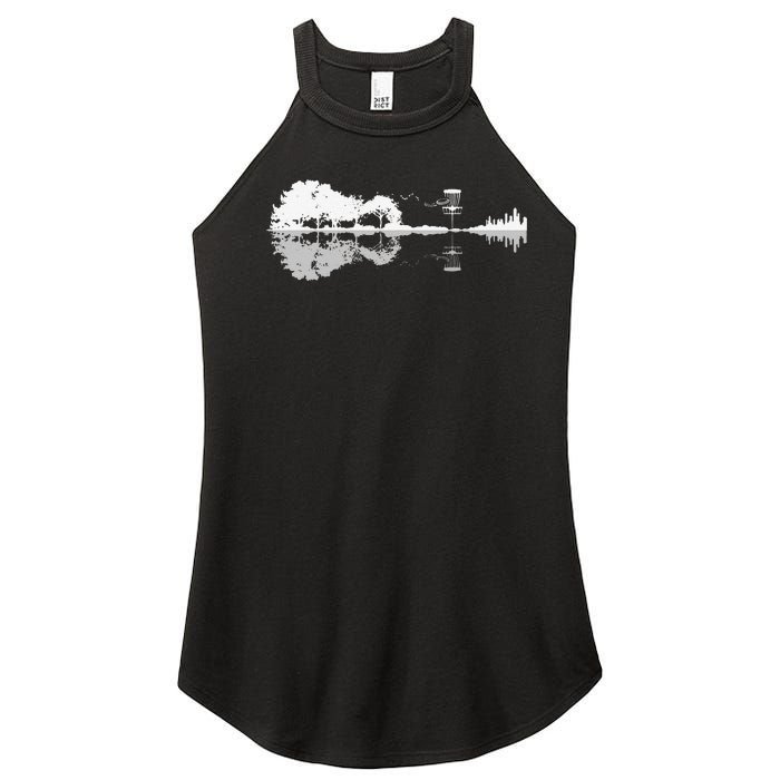 Disc Golf Sunset Guitar Guitarist Player Golfing Golfer Gift Women's Perfect Tri Rocker Tank