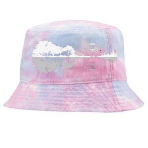 Disc Golf Sunset Guitar Guitarist Player Golfing Golfer Gift Tie-Dyed Bucket Hat