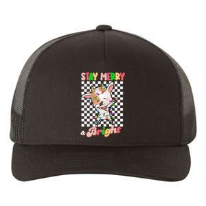 Dabbing Goat Stay Merry And Bright Groovy Christmas Xmas Yupoong Adult 5-Panel Trucker Hat