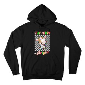 Dabbing Goat Stay Merry And Bright Groovy Christmas Xmas Hoodie