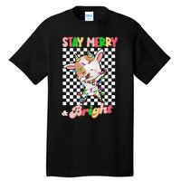 Dabbing Goat Stay Merry And Bright Groovy Christmas Xmas Tall T-Shirt