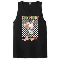 Dabbing Goat Stay Merry And Bright Groovy Christmas Xmas PosiCharge Competitor Tank