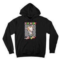 Dabbing Goat Stay Merry And Bright Groovy Christmas Xmas Tall Hoodie