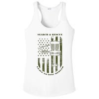 Disc Golf Search & Rescue Leave No Disc Behind Green Ladies PosiCharge Competitor Racerback Tank