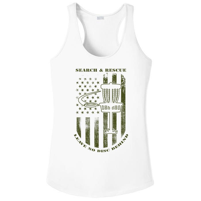 Disc Golf Search & Rescue Leave No Disc Behind Green Ladies PosiCharge Competitor Racerback Tank