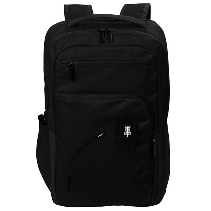 Disc Golf Stupid Tree Funny Frisbee Dad Boy Tees Impact Tech Backpack