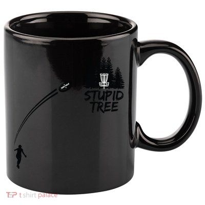 Disc Golf Stupid Tree Funny Frisbee Dad Boy Tees 11oz C Handle Ceramic Mug