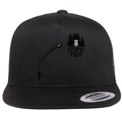 Disc Golf Stupid Tree Funny Frisbee Dad Boy Tees Flatbill Hat