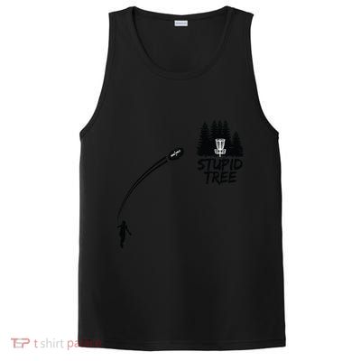Disc Golf Stupid Tree Funny Frisbee Dad Boy Tees PosiCharge Competitor Tank