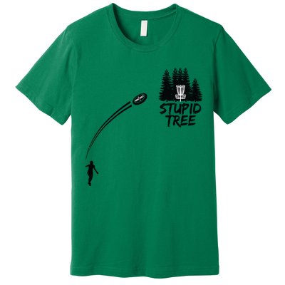 Disc Golf Stupid Tree Funny Frisbee Dad Boy Tees Premium T-Shirt