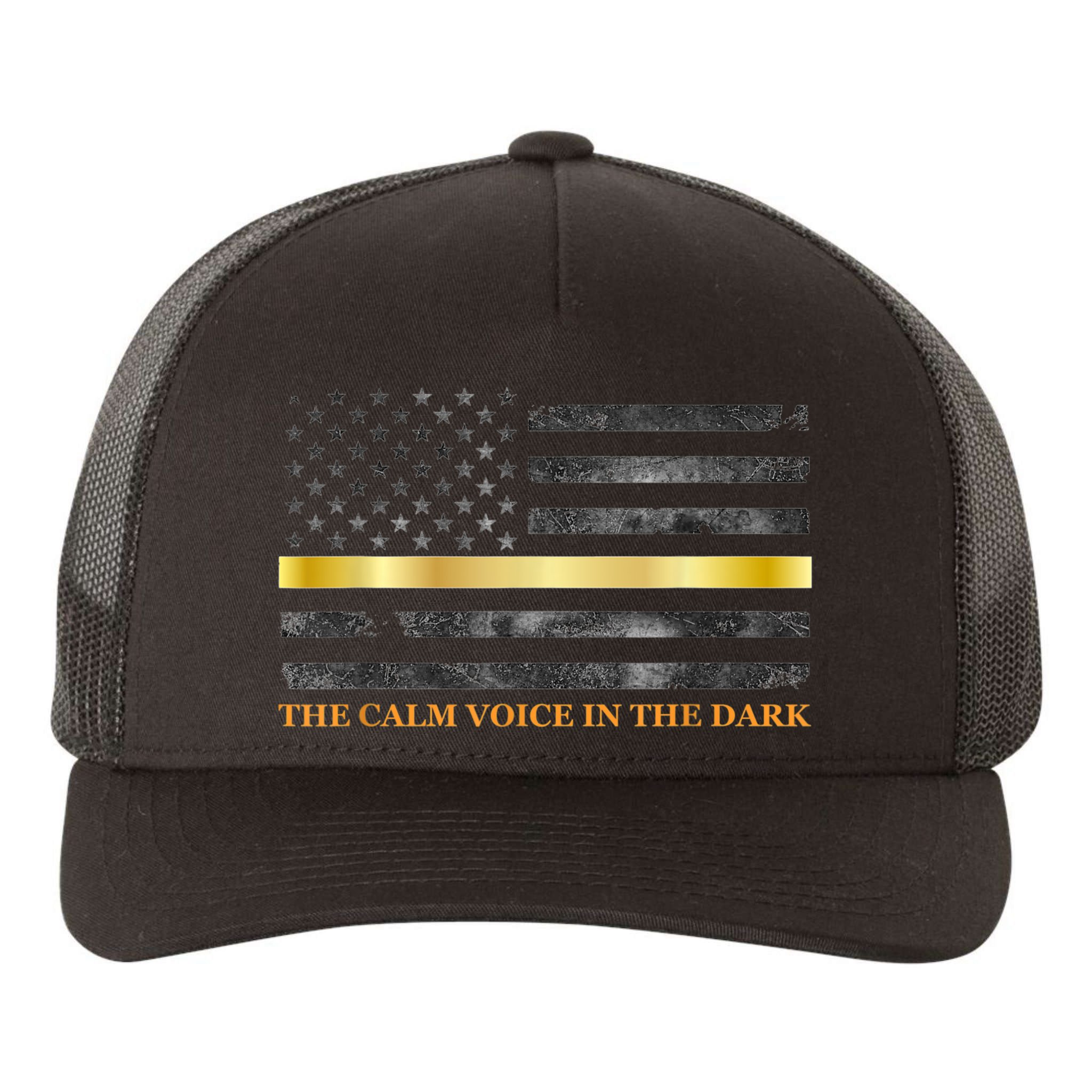 Dispatcher Gifts Thin Gold Line Thin Yellow Line 911 Yupoong Adult 5-Panel Trucker Hat