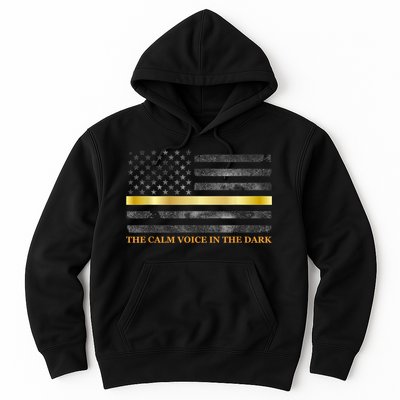 Dispatcher Gifts Thin Gold Line Thin Yellow Line 911 Hoodie