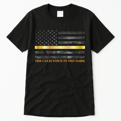 Dispatcher Gifts Thin Gold Line Thin Yellow Line 911 Tall T-Shirt