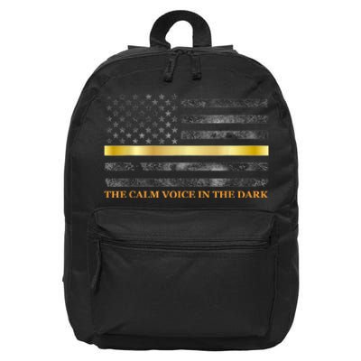 Dispatcher Gifts Thin Gold Line Thin Yellow Line 911 16 in Basic Backpack