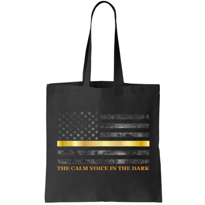 Dispatcher Gifts Thin Gold Line Thin Yellow Line 911 Tote Bag