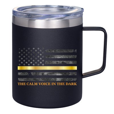 Dispatcher Gifts Thin Gold Line Thin Yellow Line 911 12oz Stainless Steel Coffee Mug