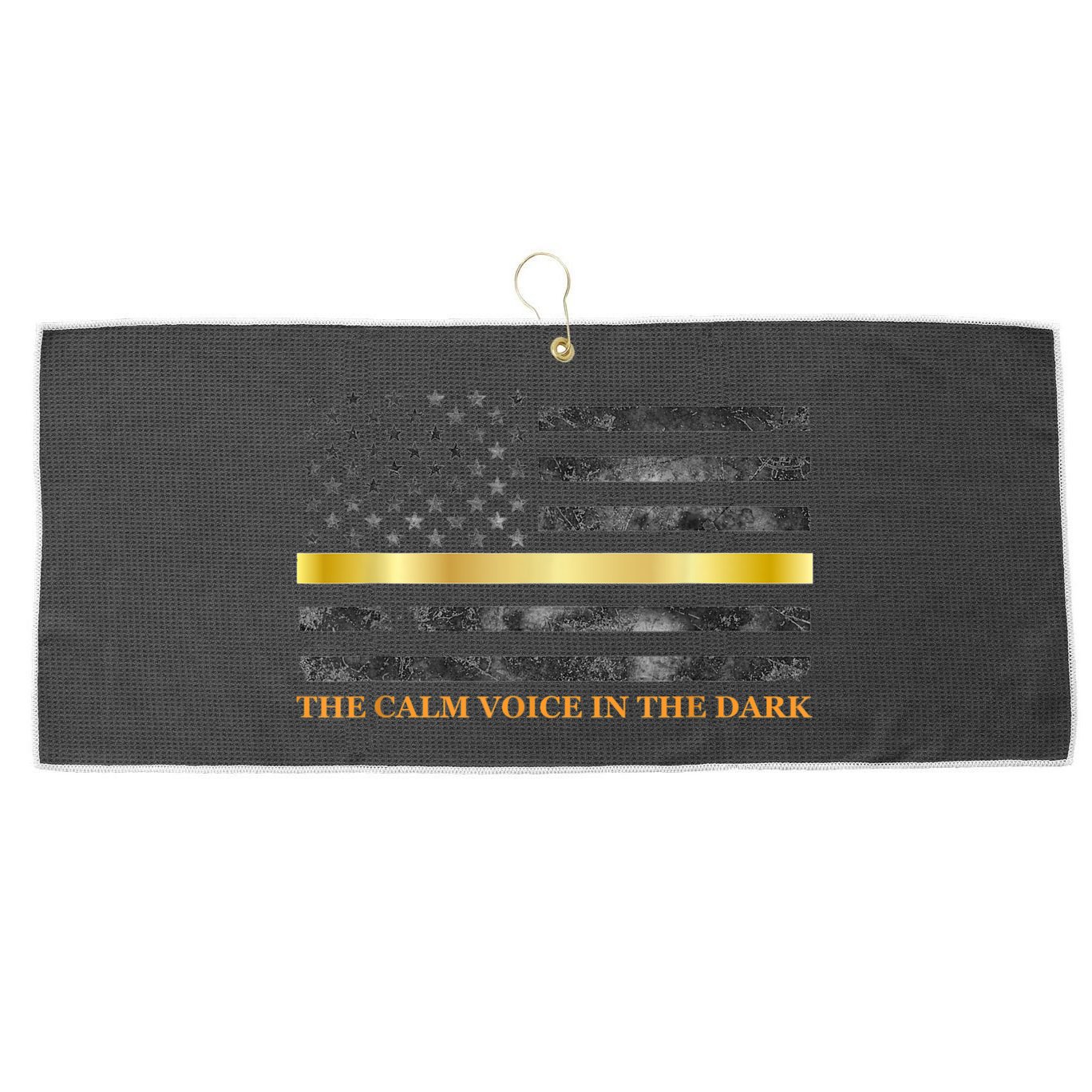 Dispatcher Gifts Thin Gold Line Thin Yellow Line 911 Large Microfiber Waffle Golf Towel