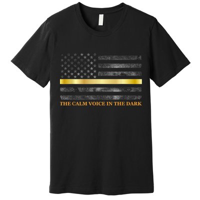 Dispatcher Gifts Thin Gold Line Thin Yellow Line 911 Premium T-Shirt