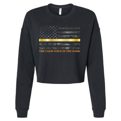 Dispatcher Gifts Thin Gold Line Thin Yellow Line 911 Cropped Pullover Crew