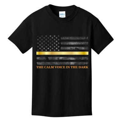 Dispatcher Gifts Thin Gold Line Thin Yellow Line 911 Kids T-Shirt
