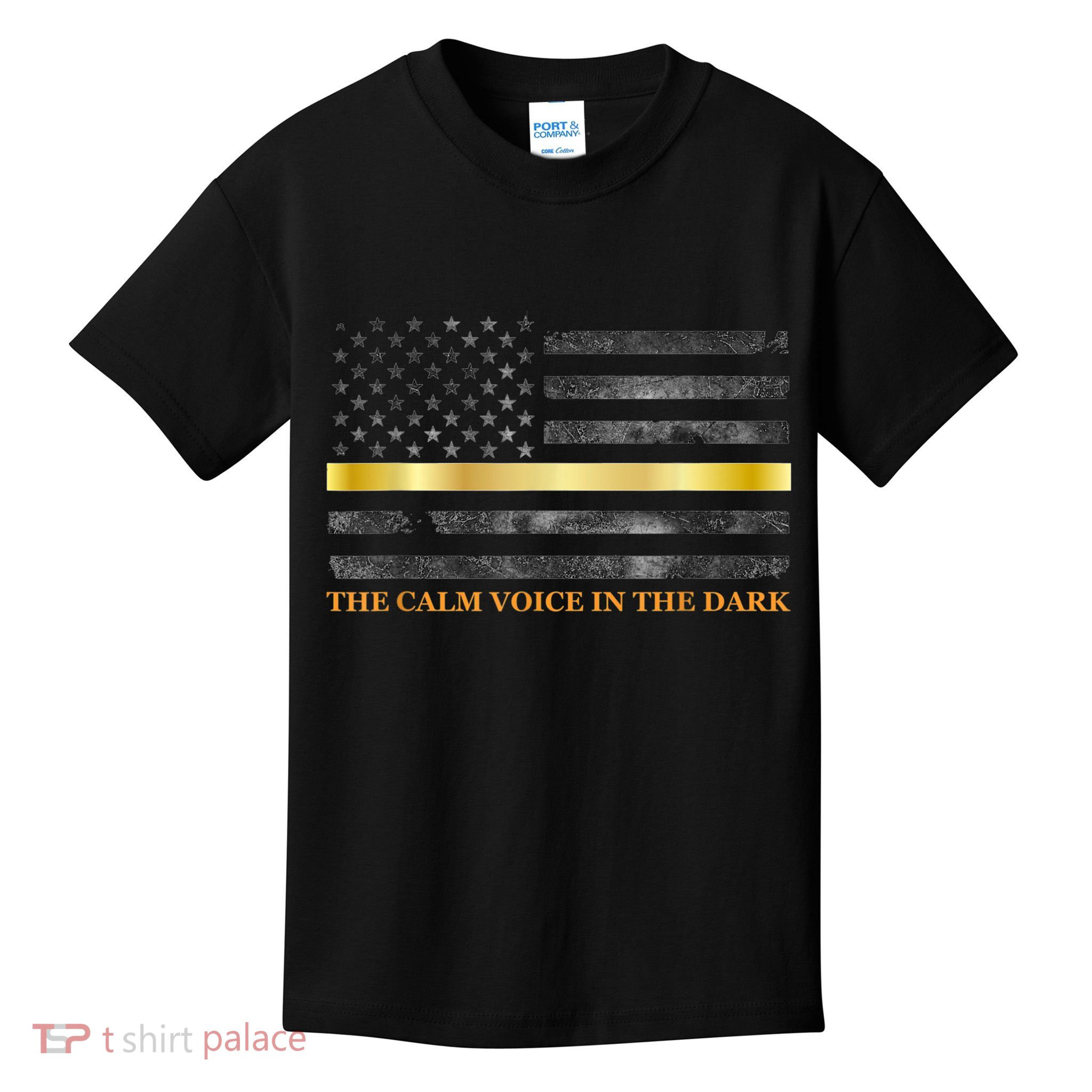 Dispatcher Gifts Thin Gold Line Thin Yellow Line 911 Kids T-Shirt